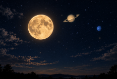 Selain Harvest Moon, Planet Saturnus dan Neptunus Juga Tampak Mendampingi Puncak Bulan Panen Tadi Malam