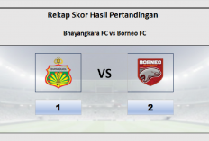 Borneo FC Kembali Menang! Pertandingan Bhayangkara FC vs Borneo FC Diakhiri Dengan Skor 2-1
