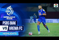 BRI SUPER LEAGUE: Hasil PSBS Biak vs Arema FC Skor 2-5