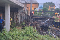 Diduga Puntung Rokok, Halaman Rumah Kosong di Wahidin Kota Cirebon Terbakar