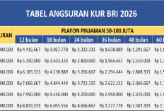 Tabel Angsuran KUR BRI 2026 Plafon Pinjaman Rp 50 Juta hingga Rp 100 Juta Tanpa Jaminan