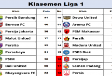 Persib Bandung Jadi Peringkat 1 Klasemen, Diikuti oleh Borneo FC, Persija Jakarta, dan Malut United