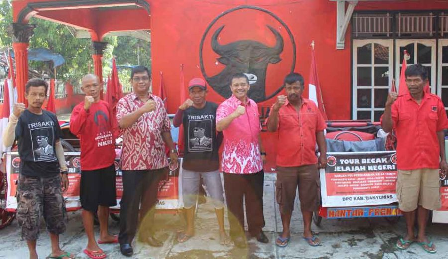 Hanya Gunakan Becak, Lima Kader PDIP Keliling Jawa
