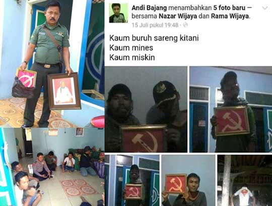 Kakak Beradik Asal Desa Citenjo Bangga Posting Gambar Palu Arit