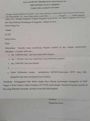 Pihak SMPN 5 Kota Cirebon Bungkam Ditanya LPJ
