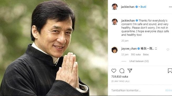 Diberitakan Terjangkit Virus Corona, Jackie Chan Angkat Suara