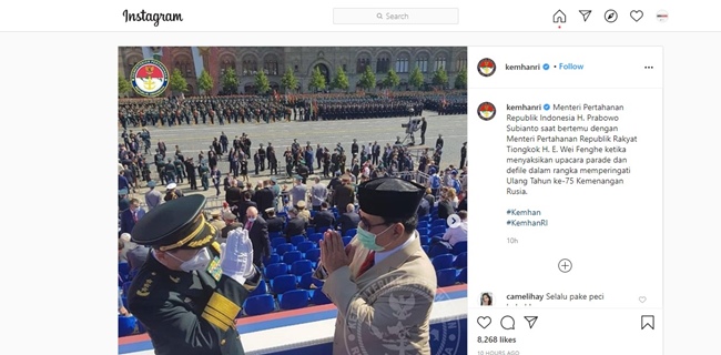 Prabowo Hadiri Parade Kemenangan Rusia