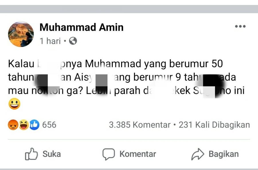 Muannas Alaidid Polisikan Akun Facebook yang Hina Nabi Muhammad