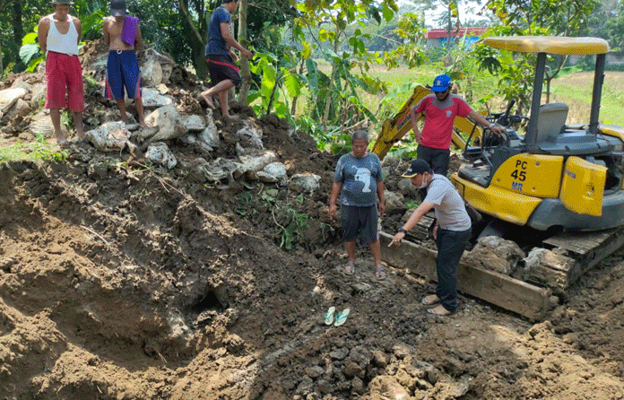 Tanggul Sungai Cimanuk Ambrol, Pemdes Pilangsari Turunkan Alat Berat