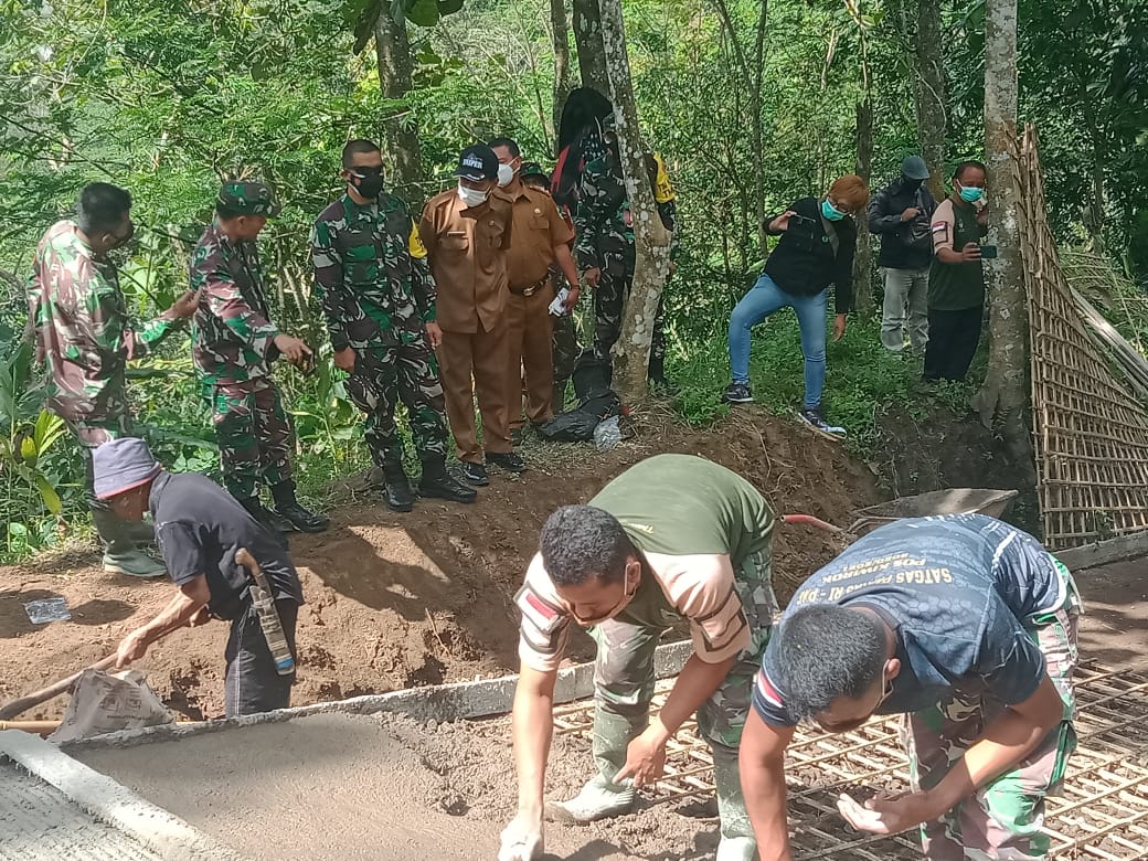 Kunjungi Proyek TMMD Ke-111, Tim Wasev Optimis Selesai Tepat Waktu